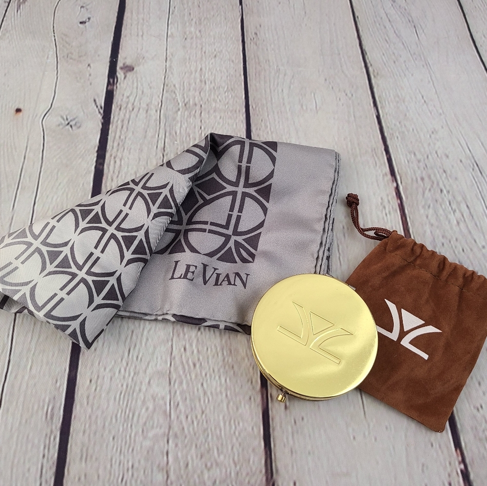 LeVian Silk Scarf & Compact Mirror